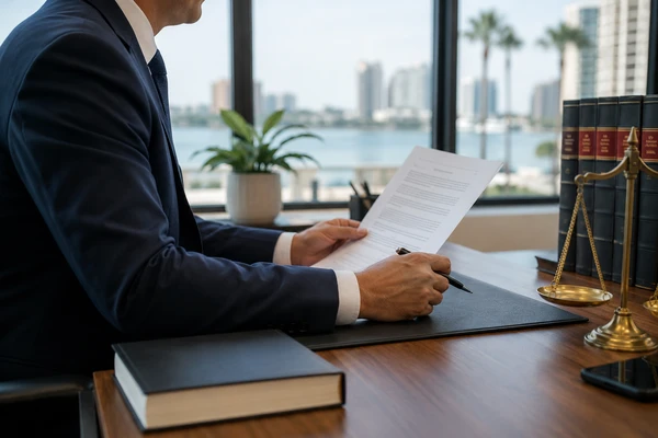 Attorney reviewing non-solicitation agreement document at Clearwater Business Law