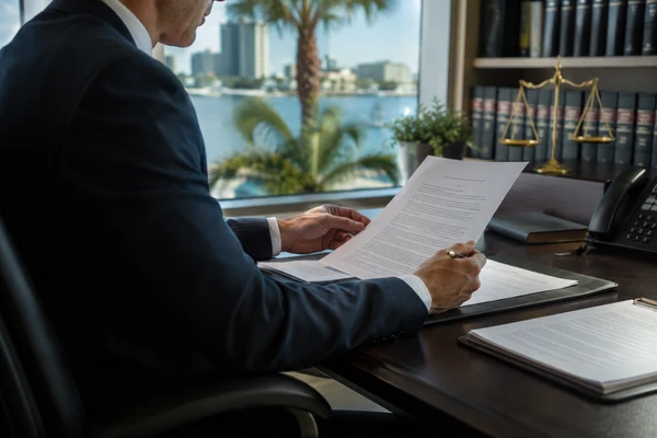 Attorney reviewing non-compete agreement document at Clearwater Business Law