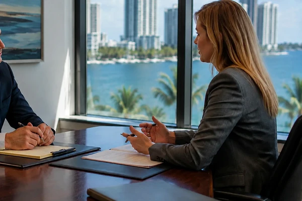 Business professionals discussing non-compete dispute at Clearwater Business Law in Florida